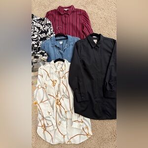 Chicos No Iron Shirt Collection 5 long Sleeve tunic length Sz L/2